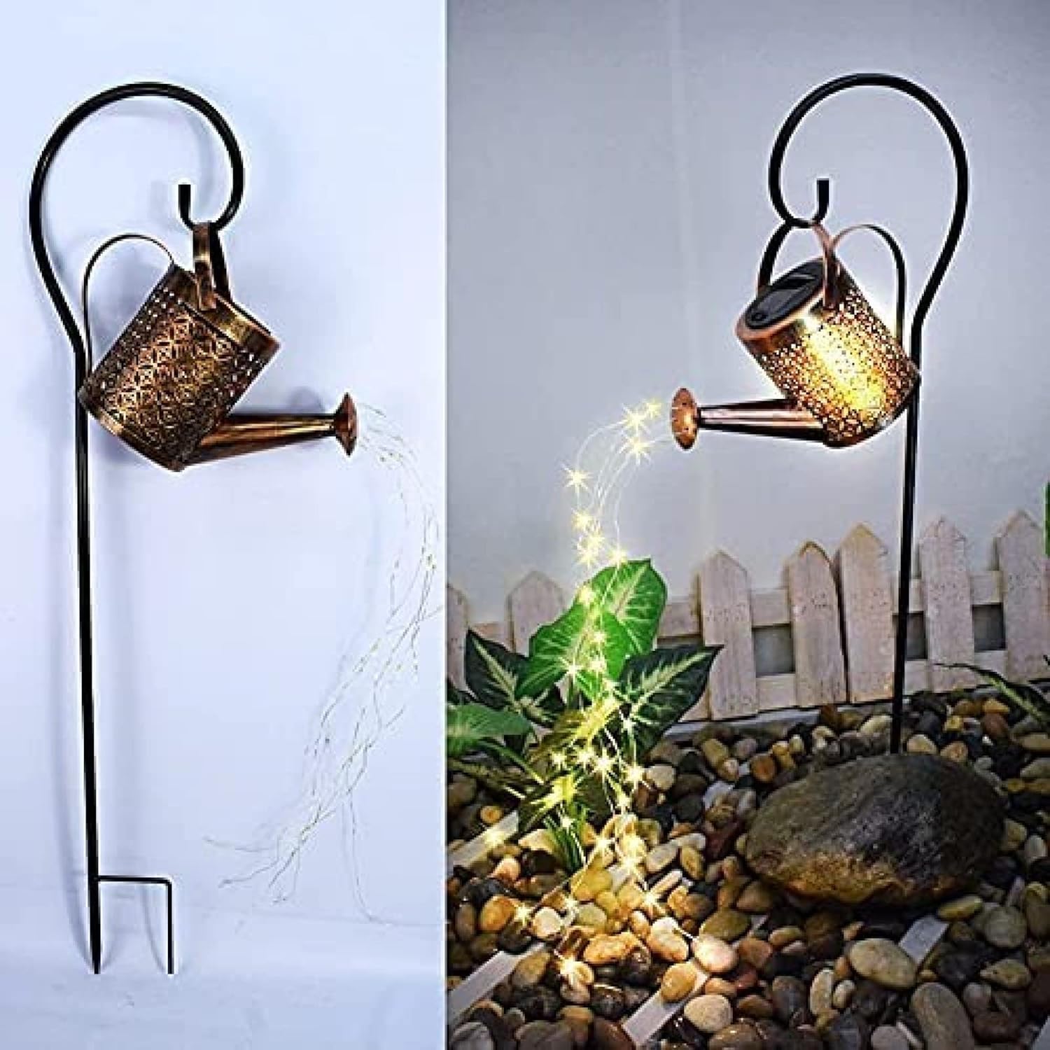 Luces Led Solares para Jardín, Luces Decorativas para Jardín Impermeables para Exteriores, Luces De Cadena para Regadera, Luces De Cadena para Regadera De Ducha, Luces Solares para Regadera