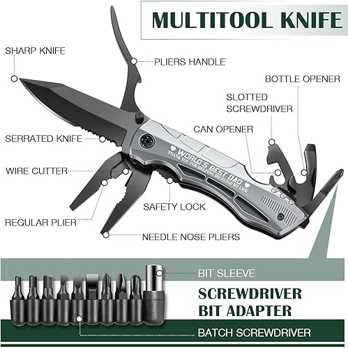 Miniatura 8 de Regalos para hombres, papá, novio, cuchillo de bolsillo multiherramienta para hombres, aniversario, Navidad, regalos para cumpleaños, herramientas