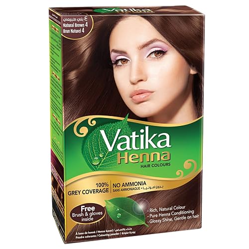 Vatika Naturals Permanent Hair Dye Natural Brown 6 Sachets x 10g