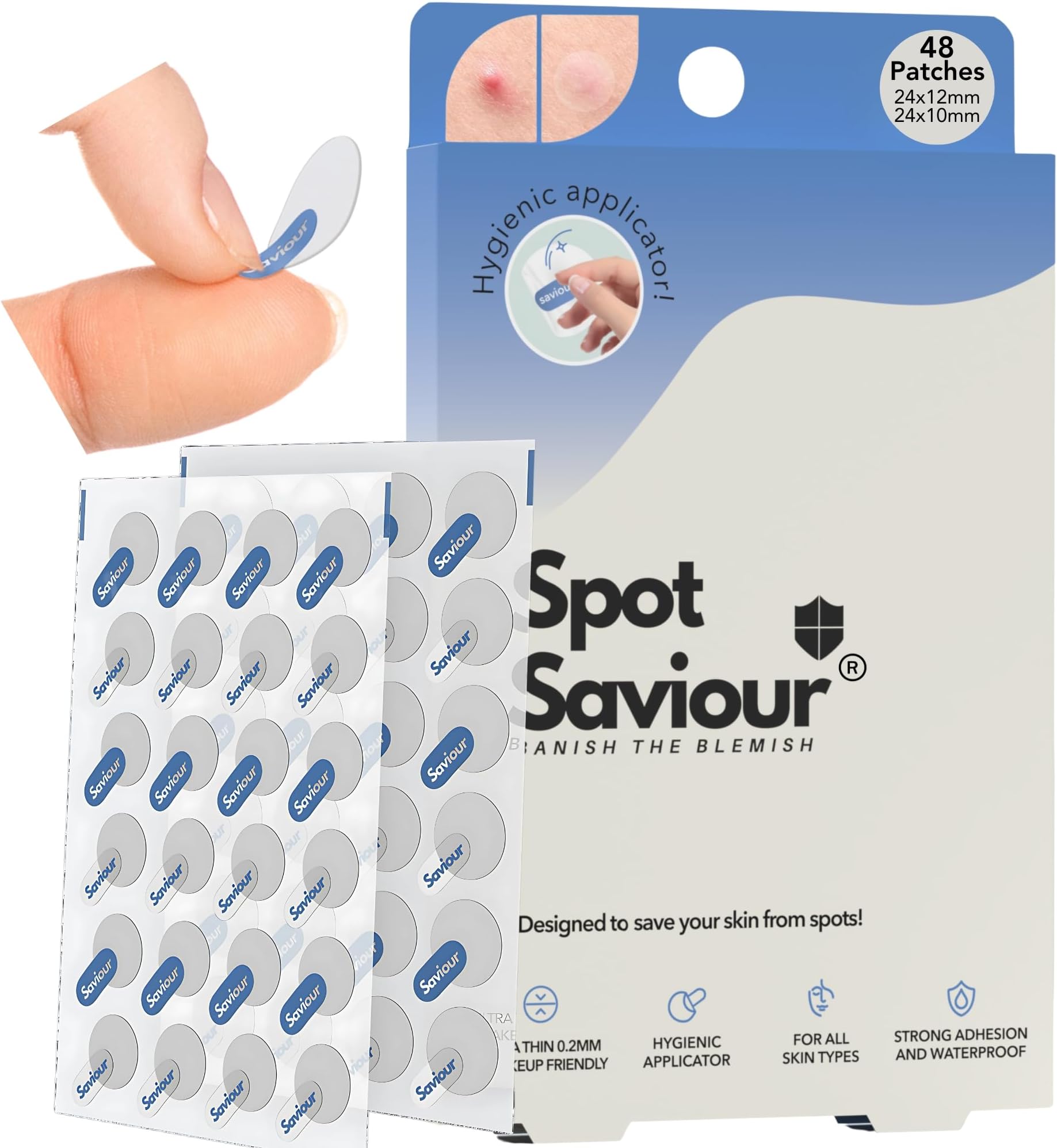New Hygienic Pimple Patches | Fast Acting 48 Korean Spot Patches for Safe Acne Treatment | Mighty Saviour Dots for | Invisible Hydrocolloid Acne Patches Stickers For Face Spot Treatment