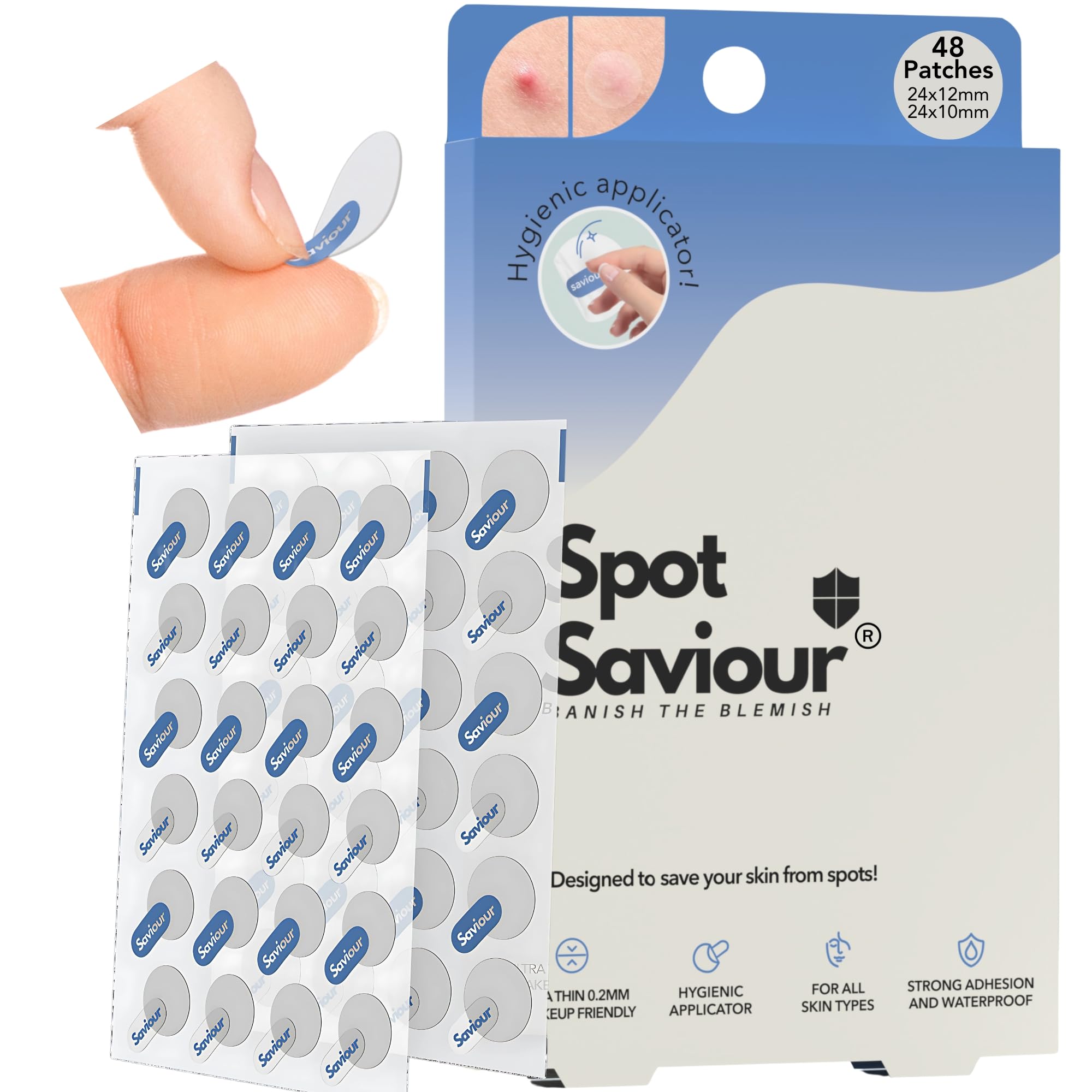 New Hygienic Pimple Patches | Fast Acting 48 Korean Spot Patches for Safe Acne Treatment | Mighty Saviour Dots for | Invisible Hydrocolloid Acne Patches Stickers For Face Spot Treatment