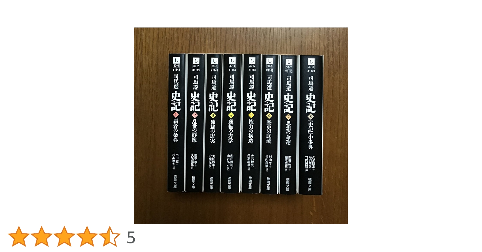 Amazon.co.jp: 史記 全8巻セット 徳間文庫 : 本
