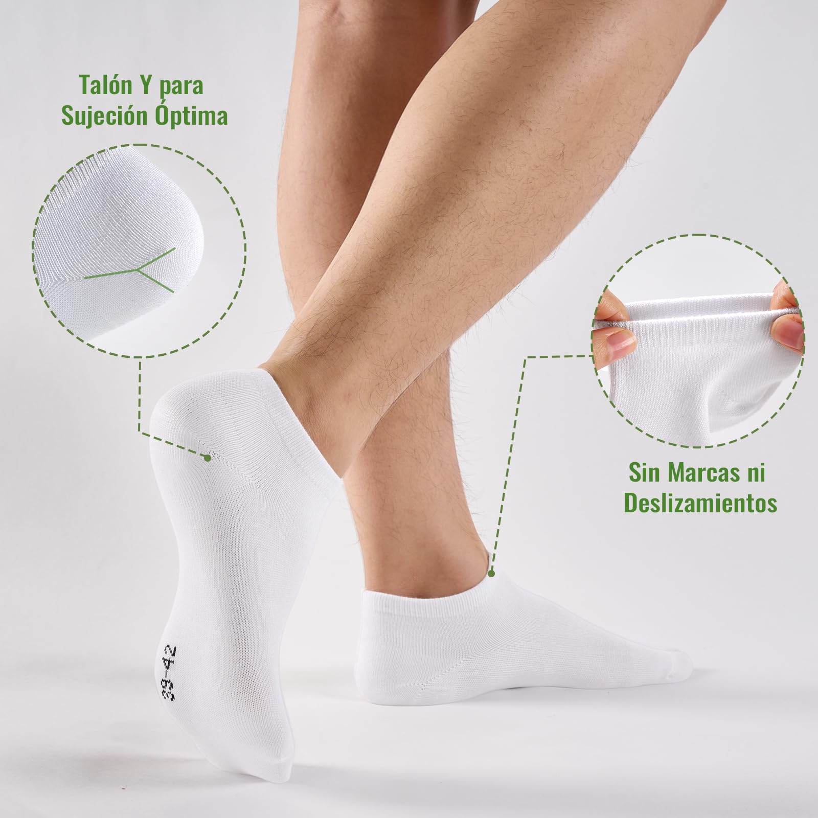 10/20 Pares Calcetines Tobilleros Hombre Mujer De Bambú – Calcetines Cortos Hombre Verano, Absorción Humedad, Ultra Suaves, Transpirables, Anti-Sudor, Negro | Blanco | Gris | Azul - 5