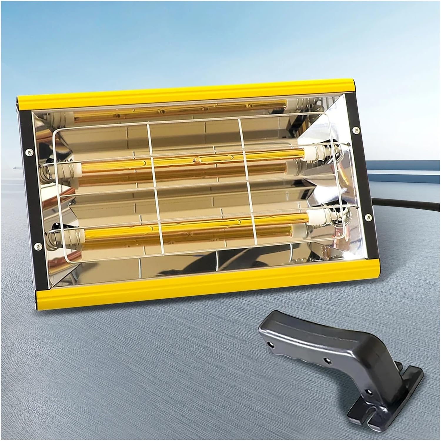 Paint Curing Lamp 2000W Shortwave Heat Lamp Paint Booth Paint Drying Light for Repair(220V-UK)