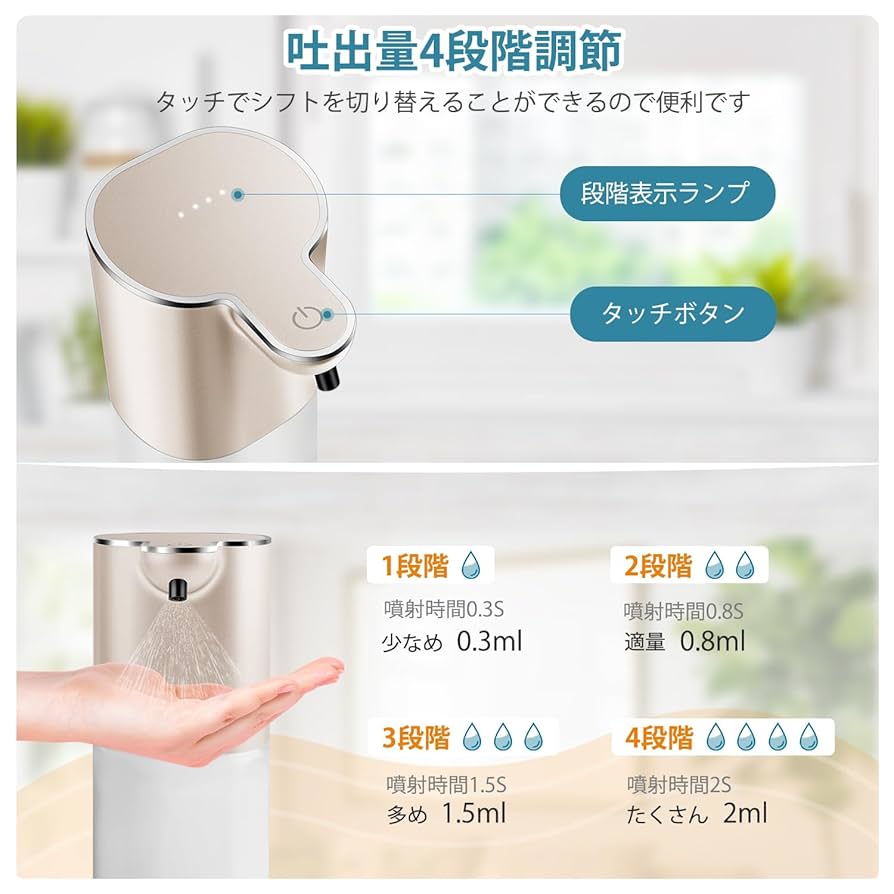 Amazon｜Cheftick アルコールディスペンサー 自動 アルコール