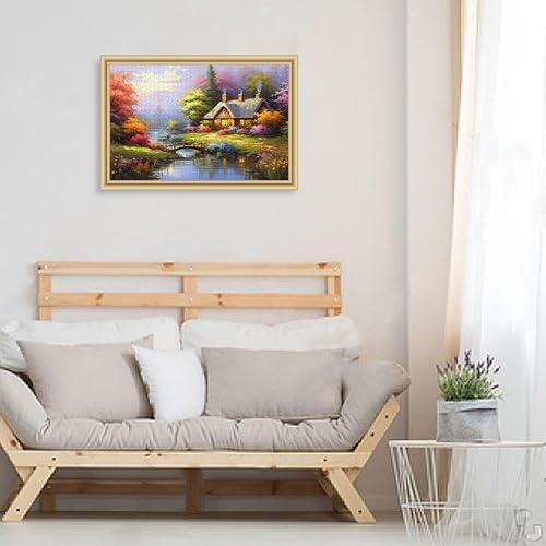 Miniatura 6 de Rompecabezas de flores de cabaña de 500 piezas para adultos, rompecabezas educativos de aprendizaje, juguetes familiares difíciles y desafiantes con