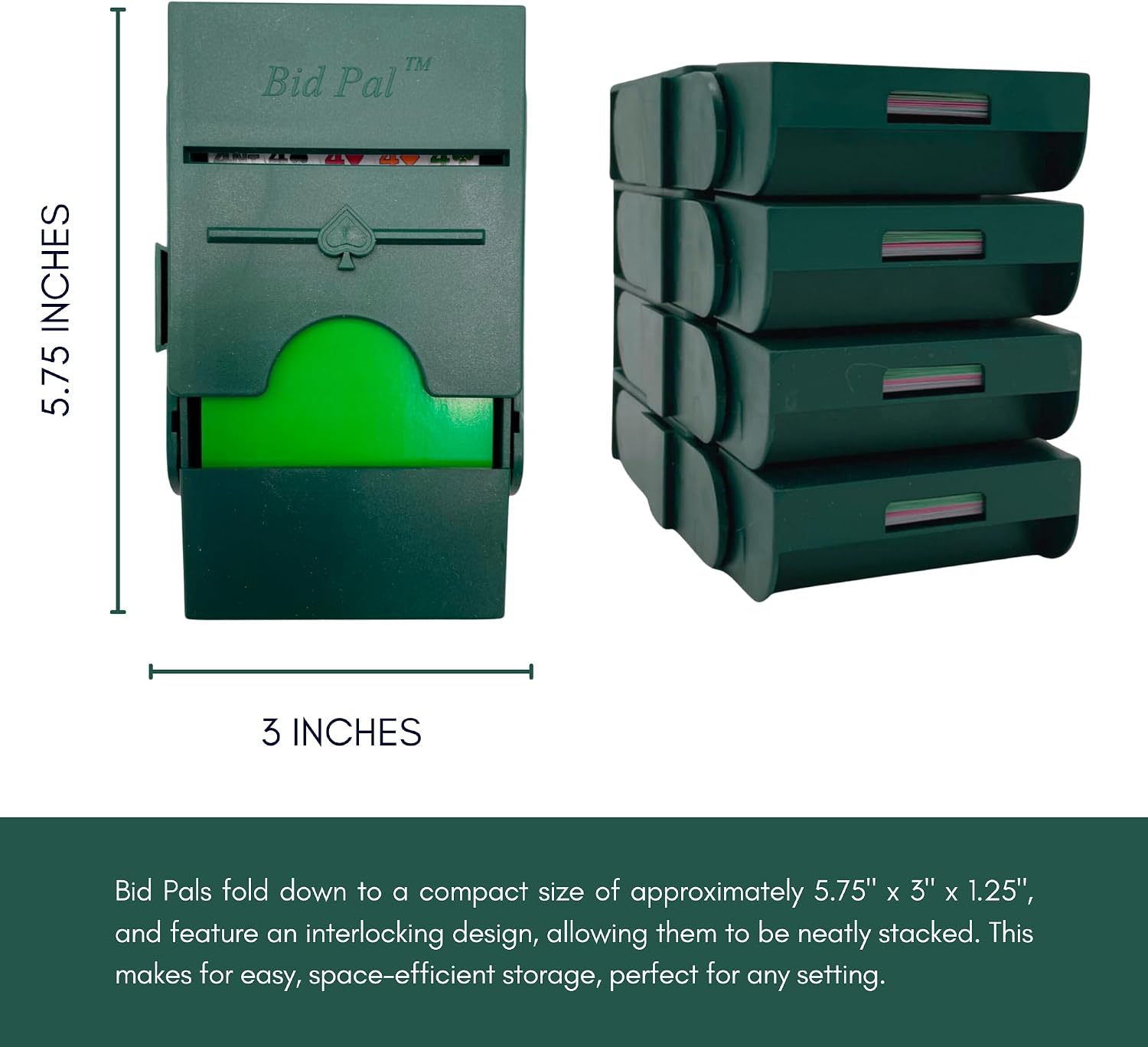 Baron Barclay Bid Pal – Bridge Bidding Devices for The Card Game Bridge – Set of 4 (Green)
