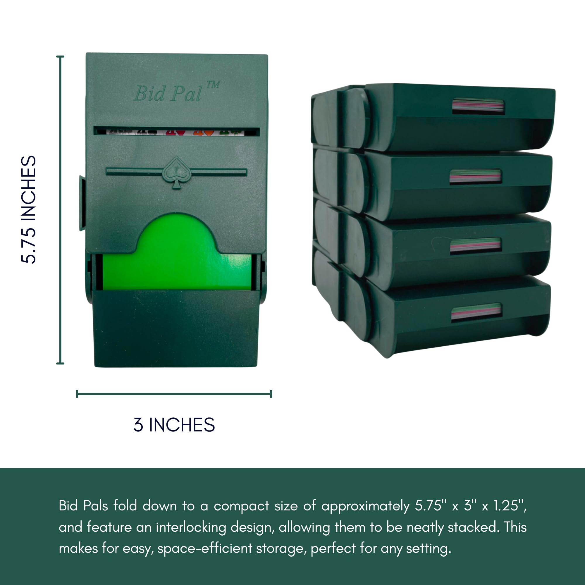 Baron Barclay Bid Pal - Bridge Bidding Devices for The Card Game Bridge - Set of 4 (Green) - Image 2