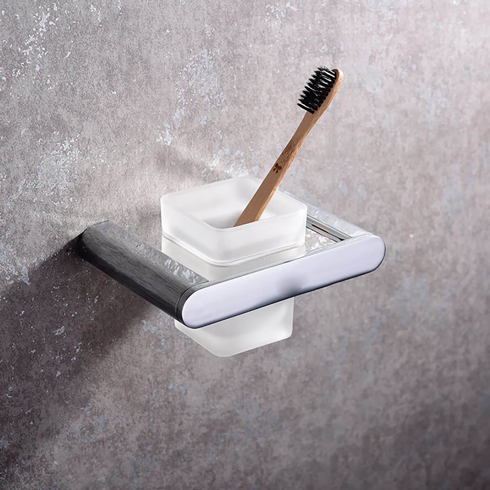 Porta Cepillo de Dientes, Pared Soporte Cepillo de Dientes Soltero, Cobre Eléctrico Estuche Cepillo Dientes, Organizador Baño para Hogar Hotel Cromado