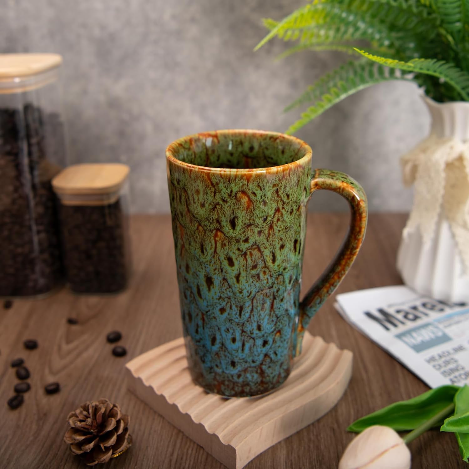 20oz Unique Ceramic Coffee Mug Large Tall Coffee Cup Coffee Mug with Handle