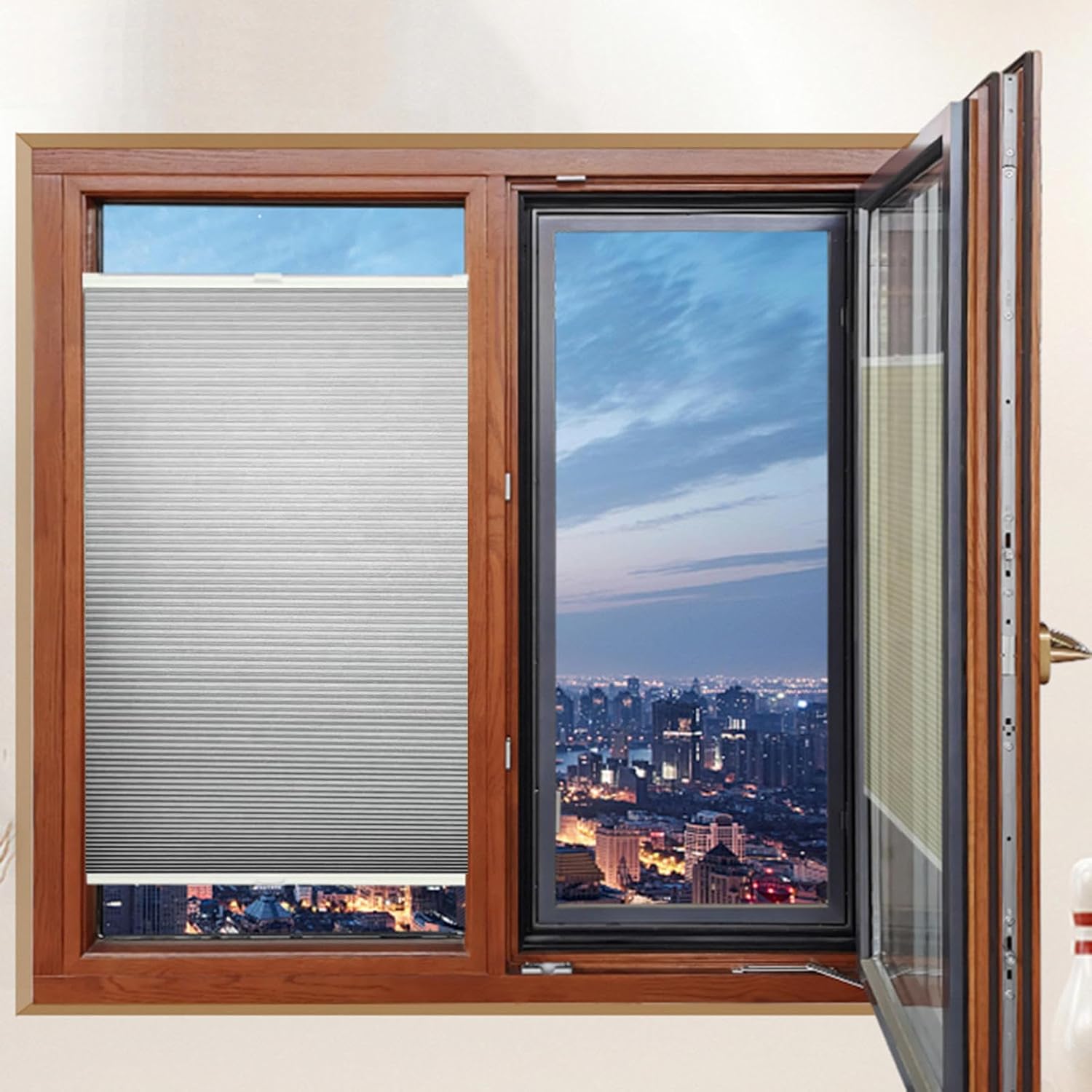 Top Down Bottom Up Honeycomb Shades,Retractable Pleated Blinds for Window & Door,Cellular Blackout Curtain,Customizable Roller Blinds-Grey,A-100x130cm/39.4 * 51.2in