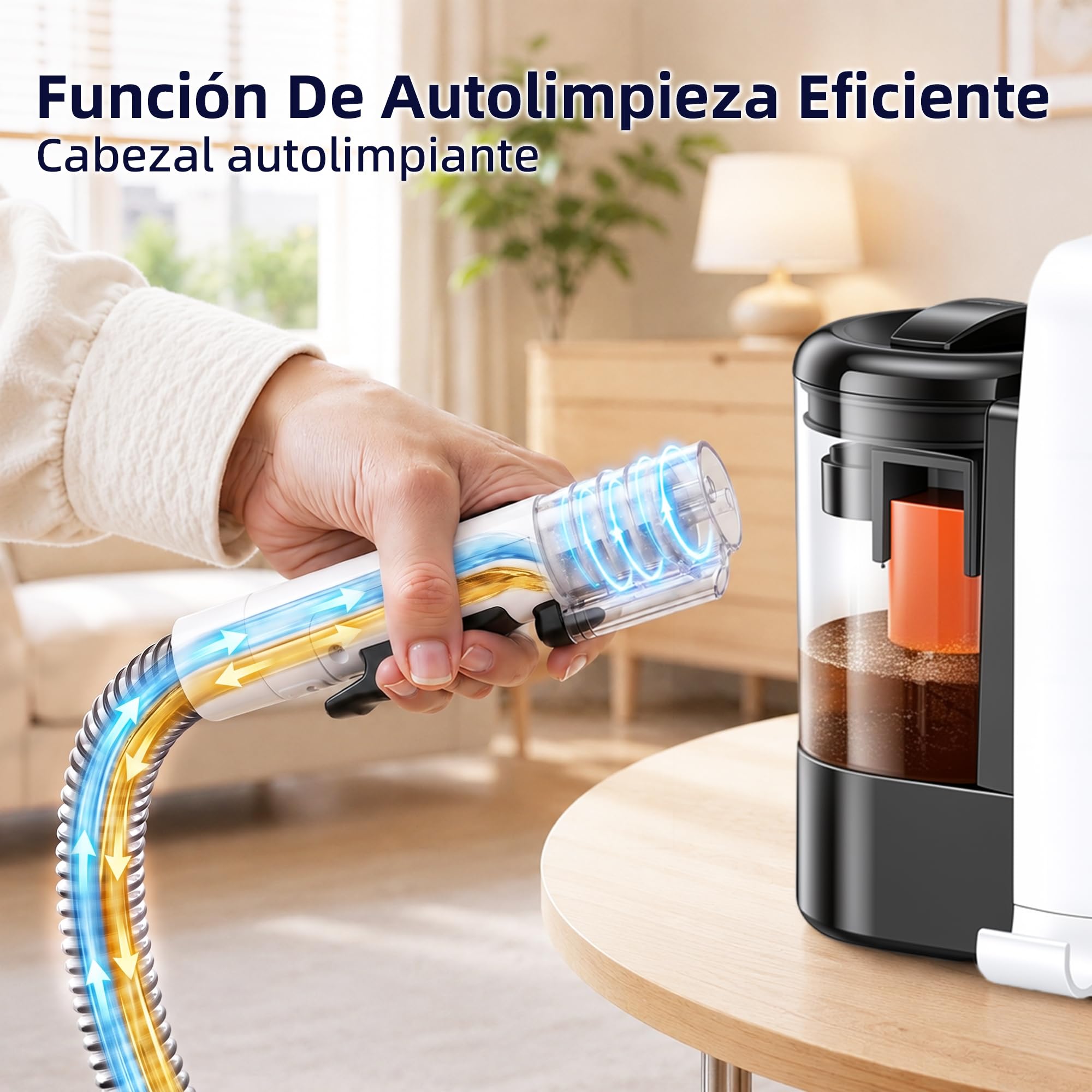 ICARE Limpia Tapicerias 600W - 22kPa Aspiradora de Agua Tapiceria con det. | Limpiador de Alfombras Portátil con Líquido Limpiador - con Autolimpieza, para Sofá, Alfombras, Felpudos, Coche y Mascotas