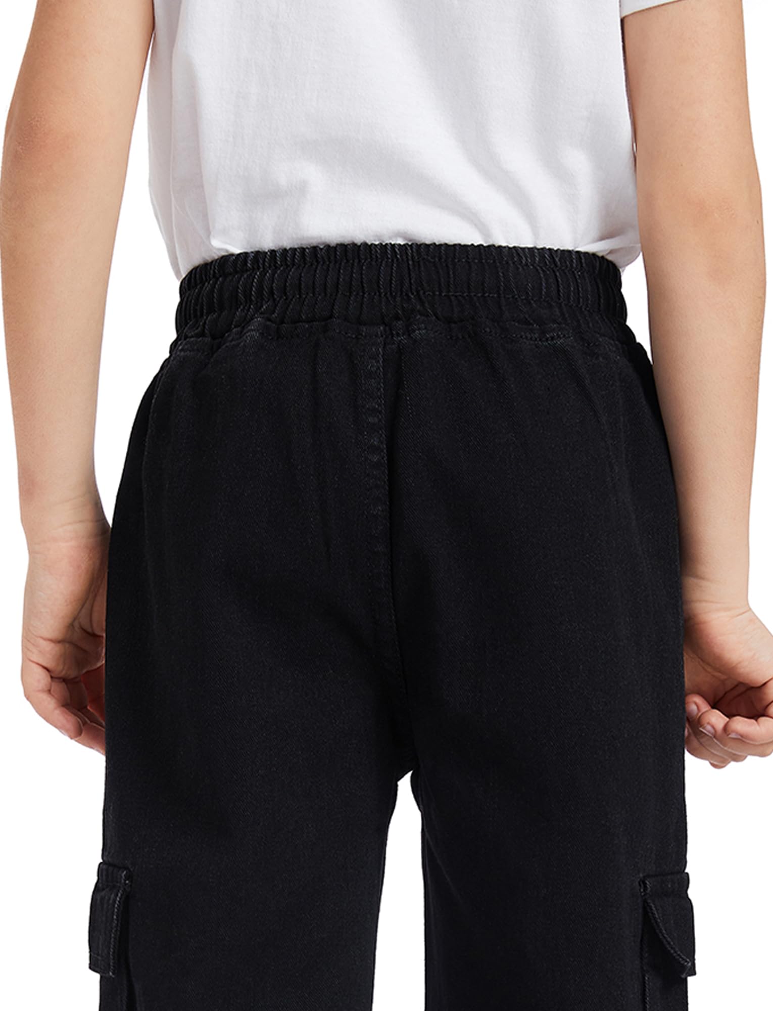 SEAUR Jeans Baggy Garçons Pantalon Cargo en Denim avec Taille Élastiquée Hip Hop Y2K Streetwear