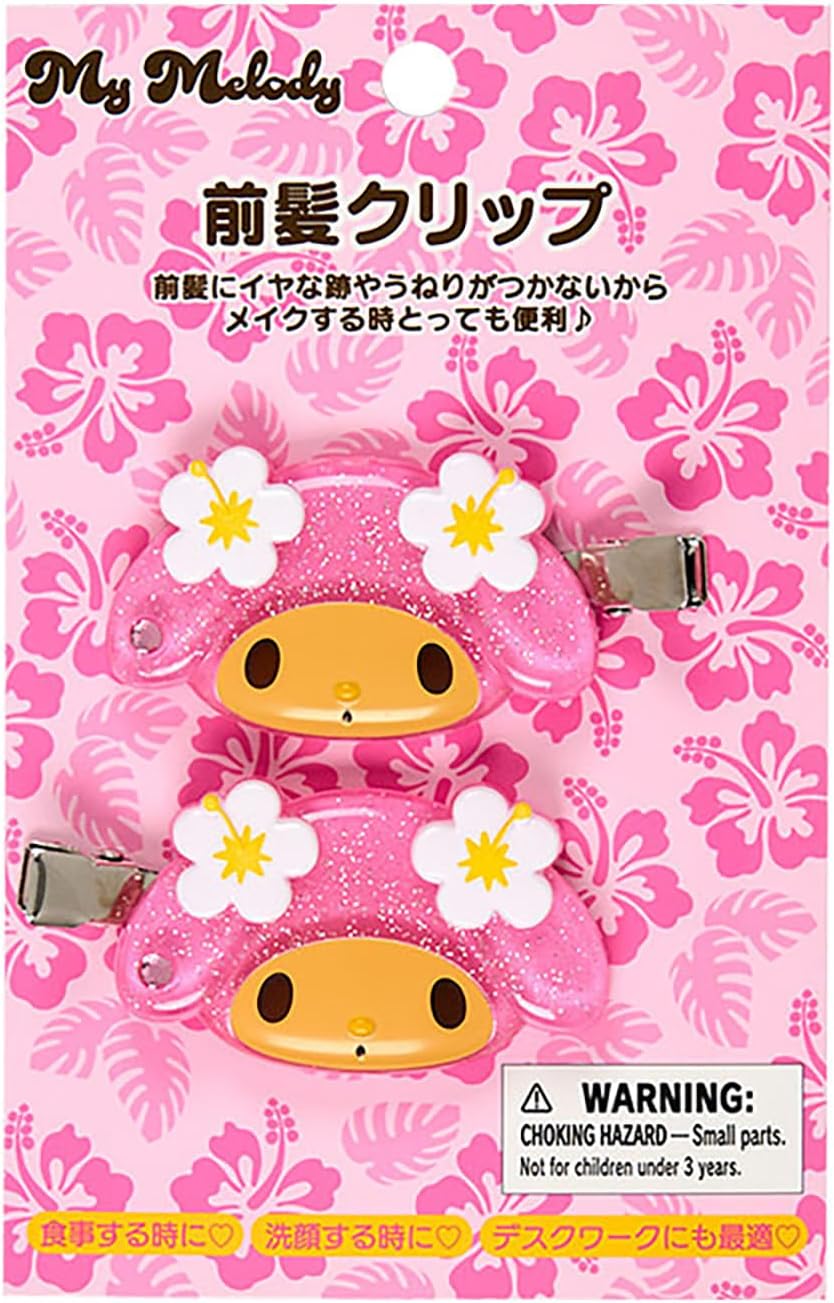 Sanrio 484288 My Melody Bangs Clip (Coconut Vacation), ABS, Steel, Right and Left-facing Set, For Ages 3 and Up