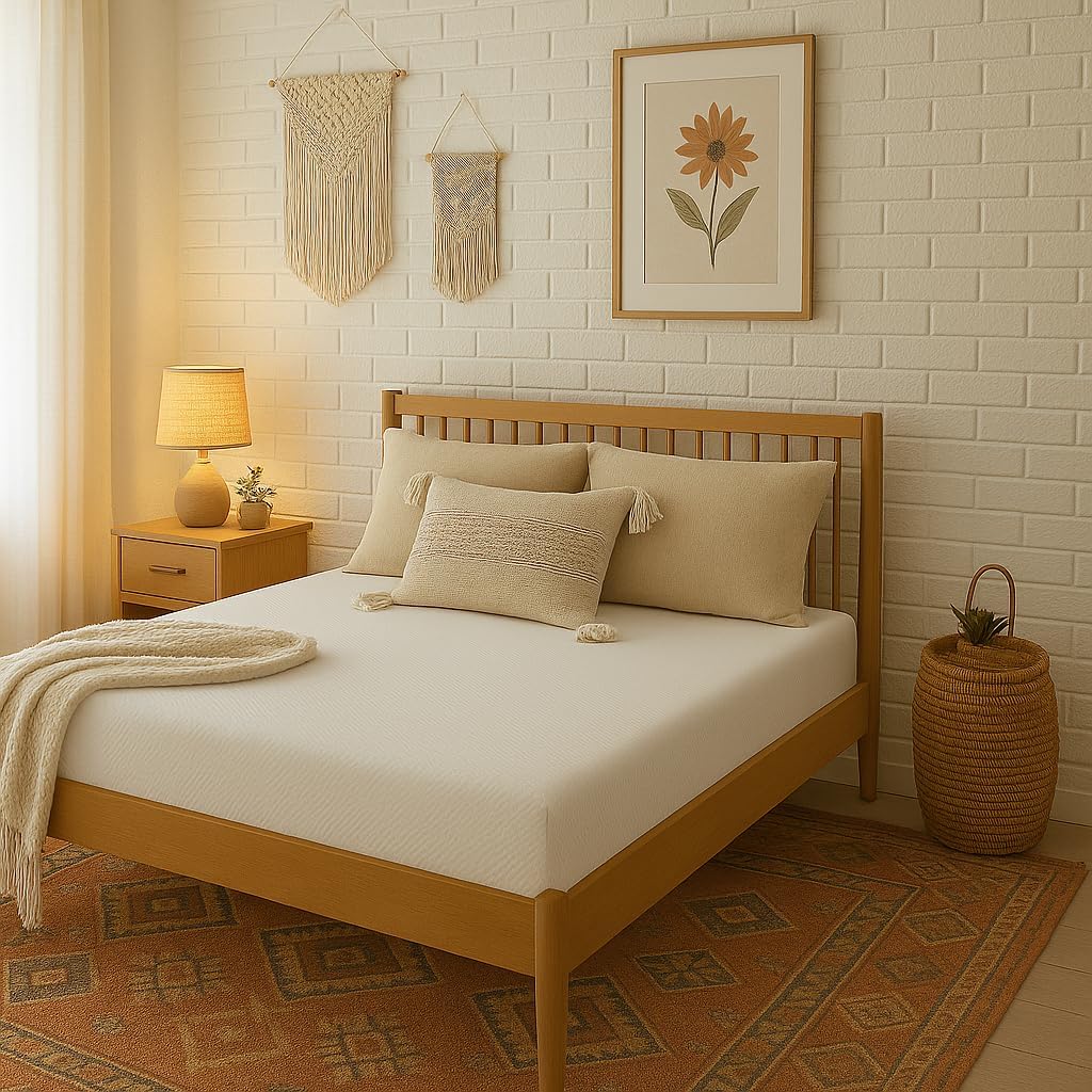 memory foam mattress, gel-infused with high-density base, medium firm, certipur-us, washable cover, 6 inches, queen queen (u.s. standard) 6-inches