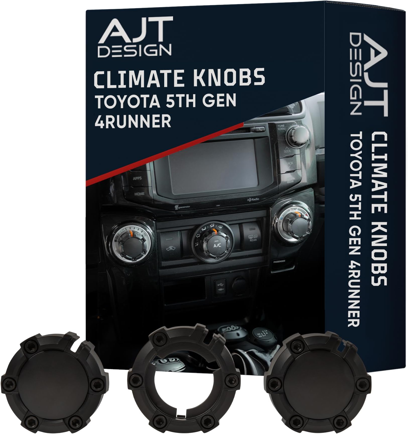 Climate Control Knobs for Toyota 4Runner 5th Gen (2010-2024) | Set of 3 Rugged Matte Black Car Ac Knobs | High-Strength ABS Plastic AC Knob Replacement | Easy Installation | Made in USA