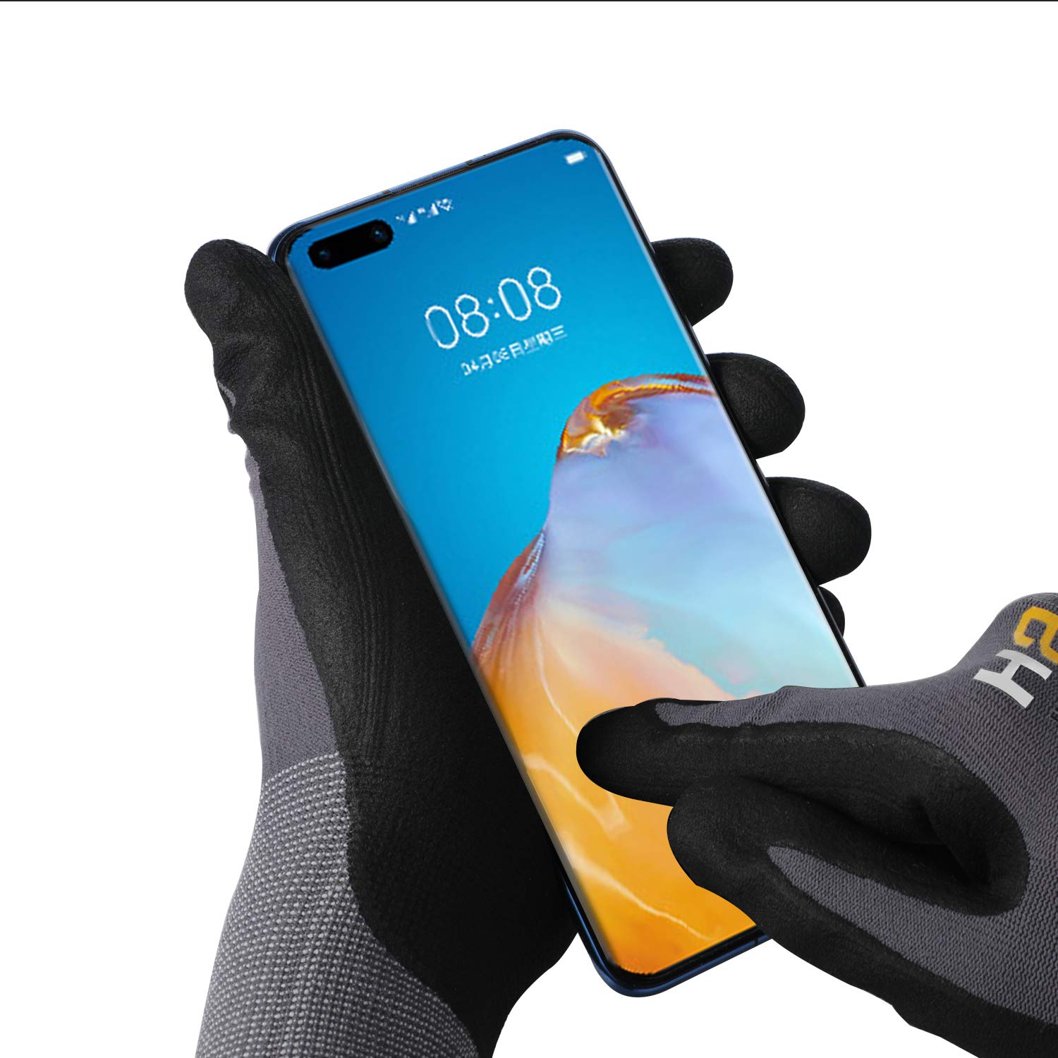 Arbeitshandschuhe - HPHST SF001TS Handschuhe 12 Paar Montagehandschuhe für Damen und Herren Gloves Ergonomisches Design Smart Touch Gartenhandschuhe Größe 9/L