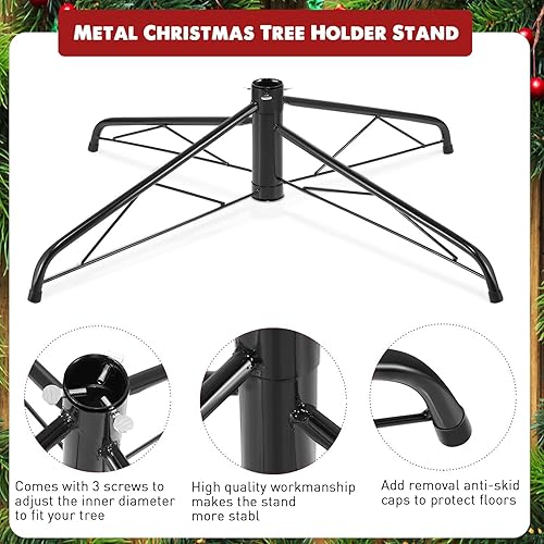 Miniatura 3 de Roowest Soporte para árbol de Navidad artificial, base de metal para árbol de Navidad, soporte plegable de repuesto para árbol de Navidad, base de