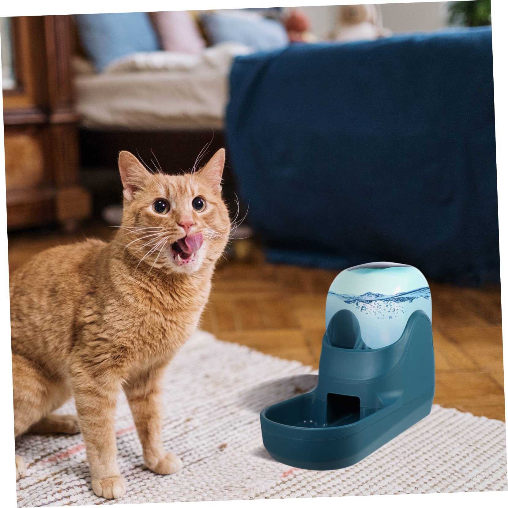 minkissy Comedero Bebedero Automático para Mascotas y Gatos, Dispensador de Agua 3.8l, Plástico Desmontable Fácil de Limpiar, Verde, Hogar