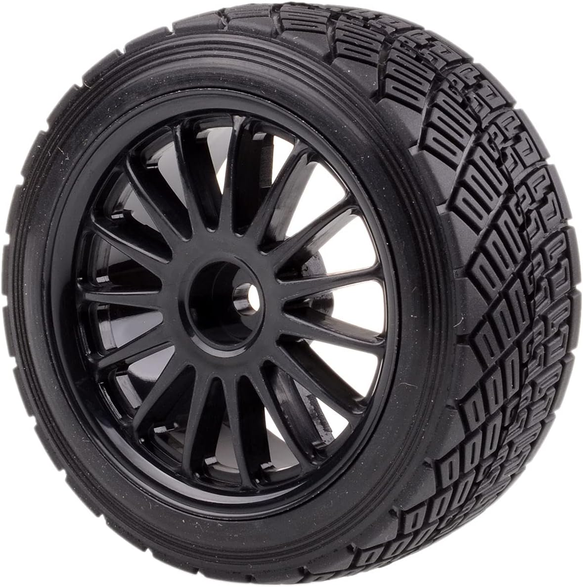 4PCS 80MM Rally Rubber Tires Wheel Rim Set Compatible with 1/10 Off-Road RC Car HSP 94177 HPI WR8 Flux Rally (Black)