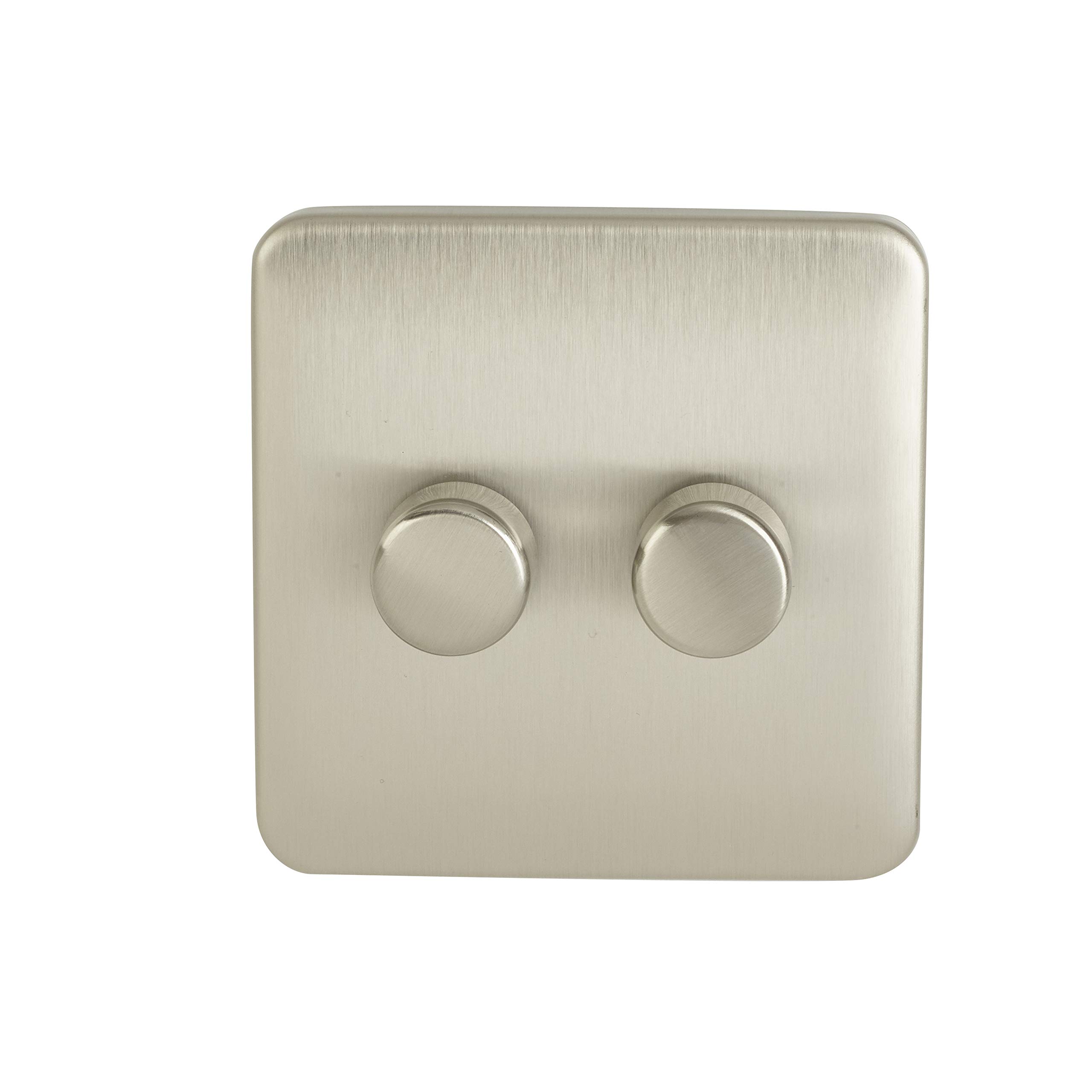Schneider Electric Lisse Screwless Deco GGBL6022LMSSS LED Universal Dimmer 2 Gang 2 way 100W SS display pack