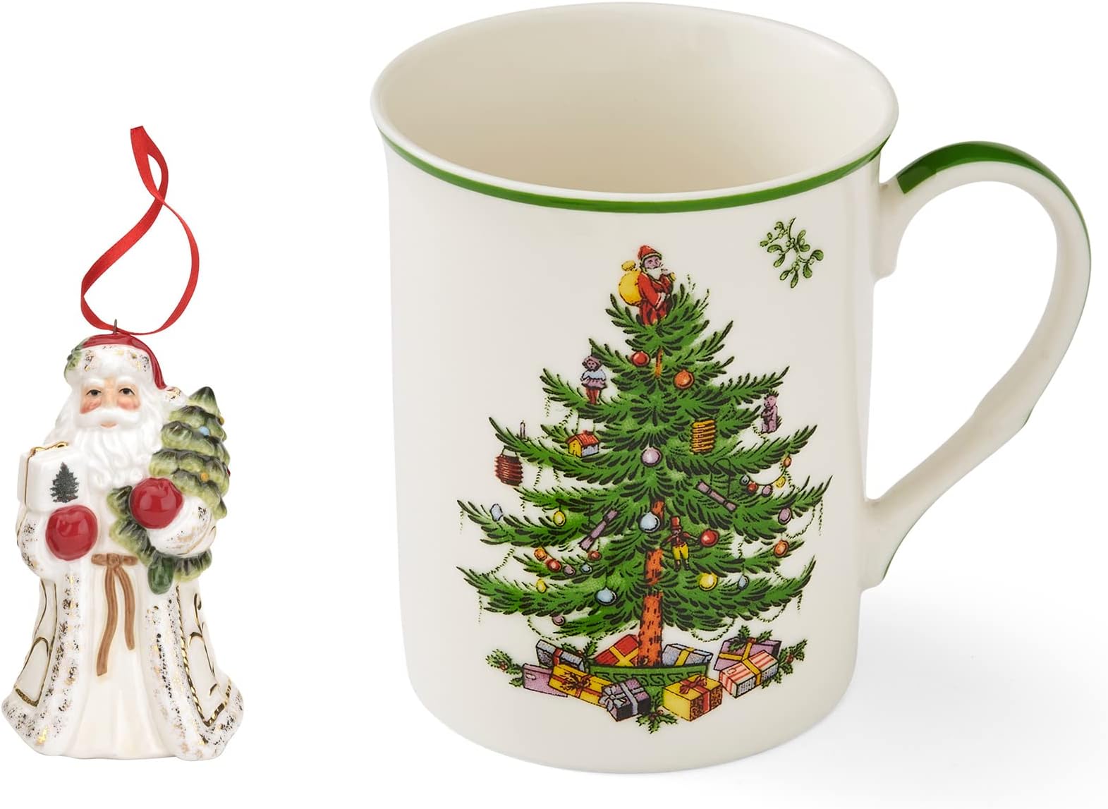 Spode Christmas Tree Mug Cup and Coaster Set 14 Ounce Mug