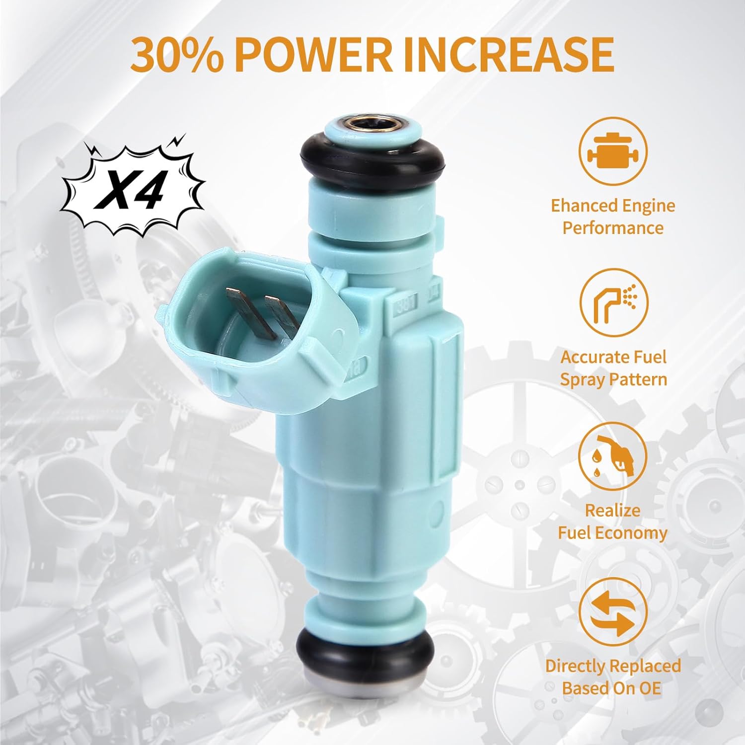4PCS Fuel Injectors 12 Holes Compatible with Hyundai Elantra 2009 2010 2011 2012, for Kia Soul 2010-2011, for Kia Spectra 2008 2009 L4 2.0L Replace# 35310-23800 3531023800 FJ1012