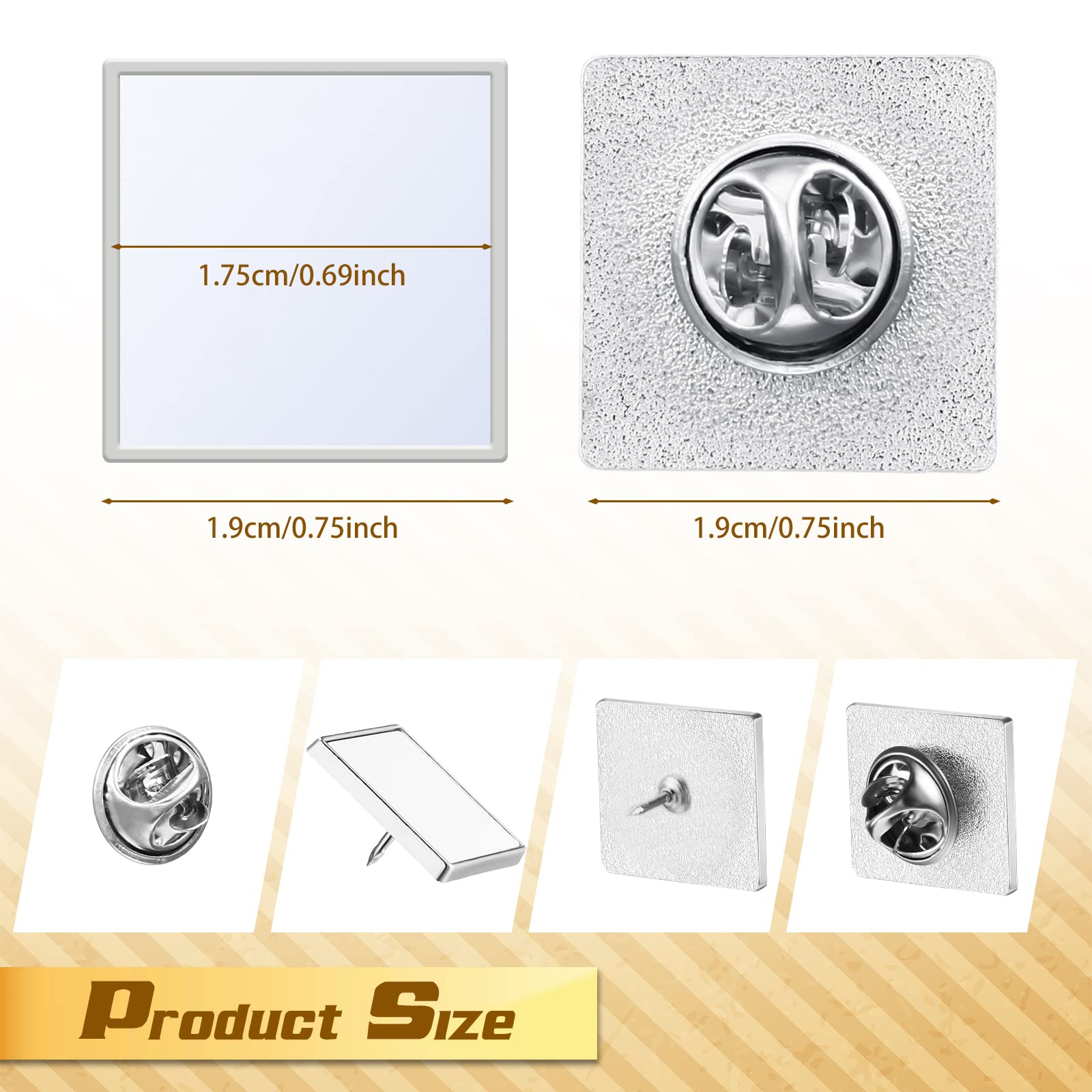 30 Pcs Sublimation Blank Pins DIY Button Badge Kit Sublimation Silver Blank Aluminum Sheet with Butterfly Pin Backs for DIY Craft Jewelry Lapel Making Supplies Valentines Day Gift(Rectangular, 0.75
