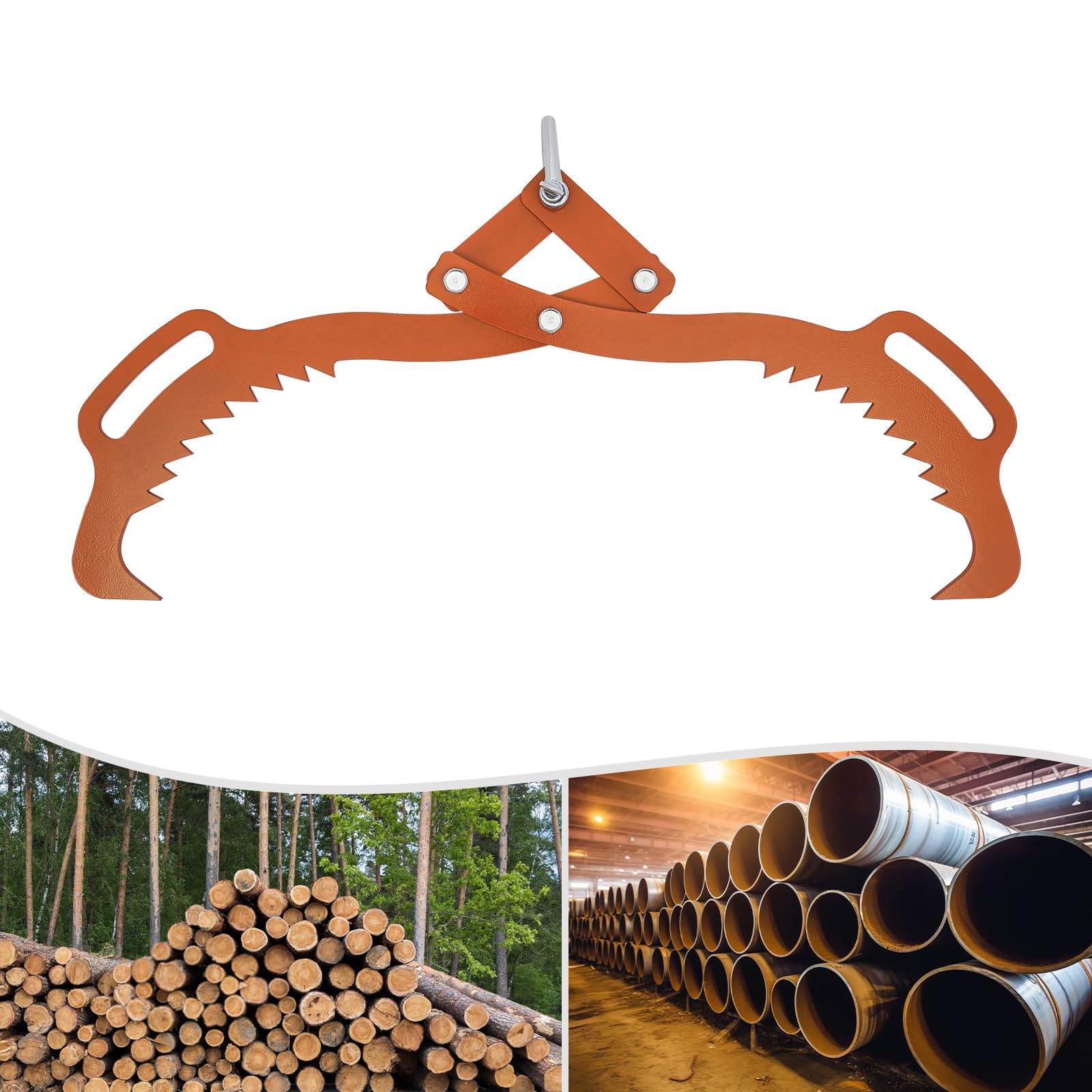 Pince forestière 1000 kg - Pour troncs d'arbres - Grande pince à tracter - Idéale pour les bûcherons pour le remorquage de camions, ATV, tracteurs, skiders, etc. ainsi que de différentes bûches