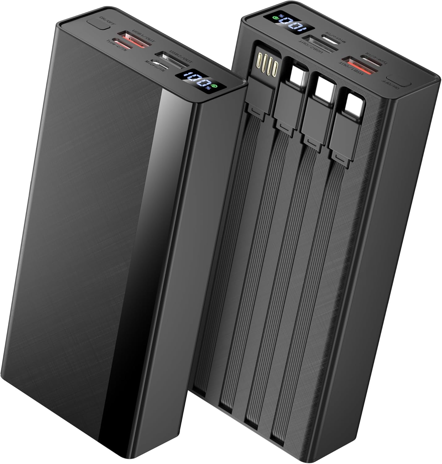 2025 56800mAh 65W Huge Capacity External Battery Pack Portable Charger Power Bank,8 Charging Port Battery bank With Smart LED Display, Newest skin feel streamline design