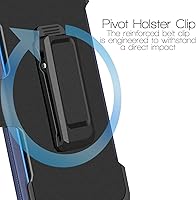 Vista 4 de Funda para Motorola Edge Plus 2022, Moto Edge 30 Pro - Protector de pantalla integrado, funda giratoria con clip para cinturón con soporte (negro)