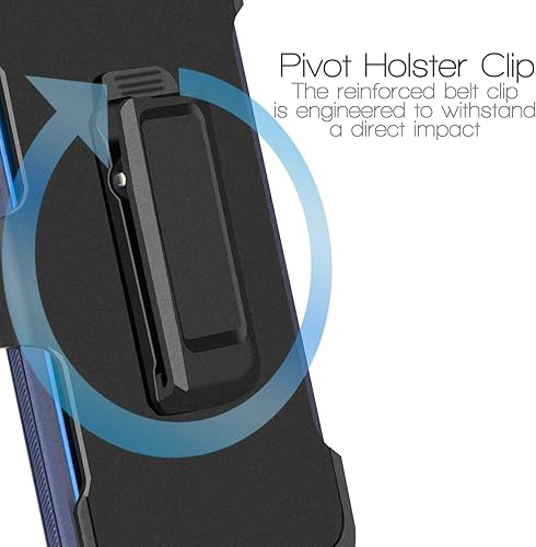 Miniatura 8 de Funda para teléfono Samsung A03 Core 2022 con clip para cinturón con protector de pantalla integrado con soporte integrado a prueba de golpes y