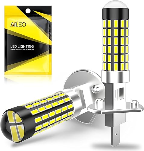H1 Luces antiniebla LED DRL de 1200 lúmenes, haz de 360, bombillas LED de xenón 6000 K, bombillas de repuesto superbrillantes para automóviles,