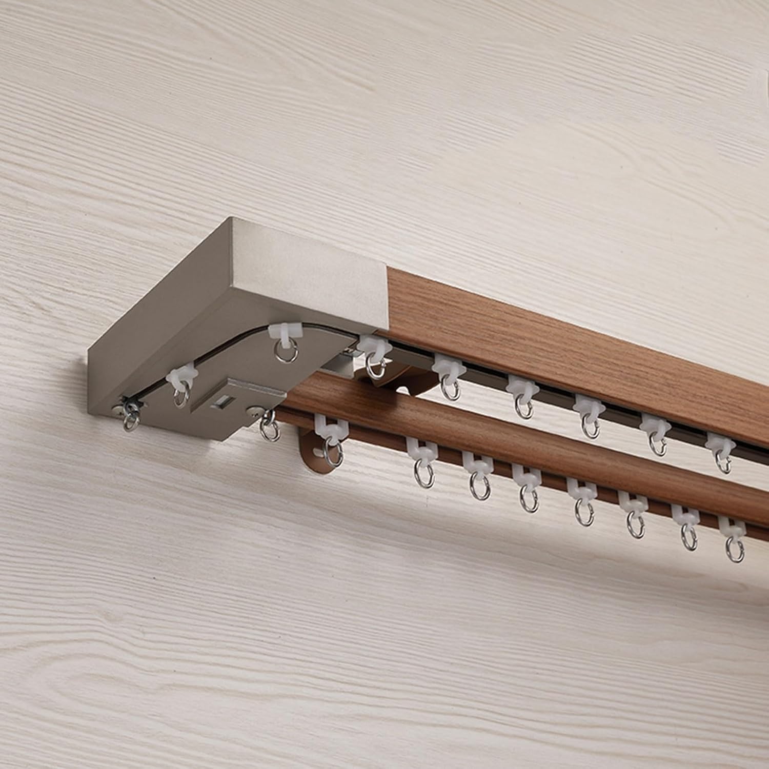 Système de rails mural robuste imitation bois pour séparateur de pièce 290cm