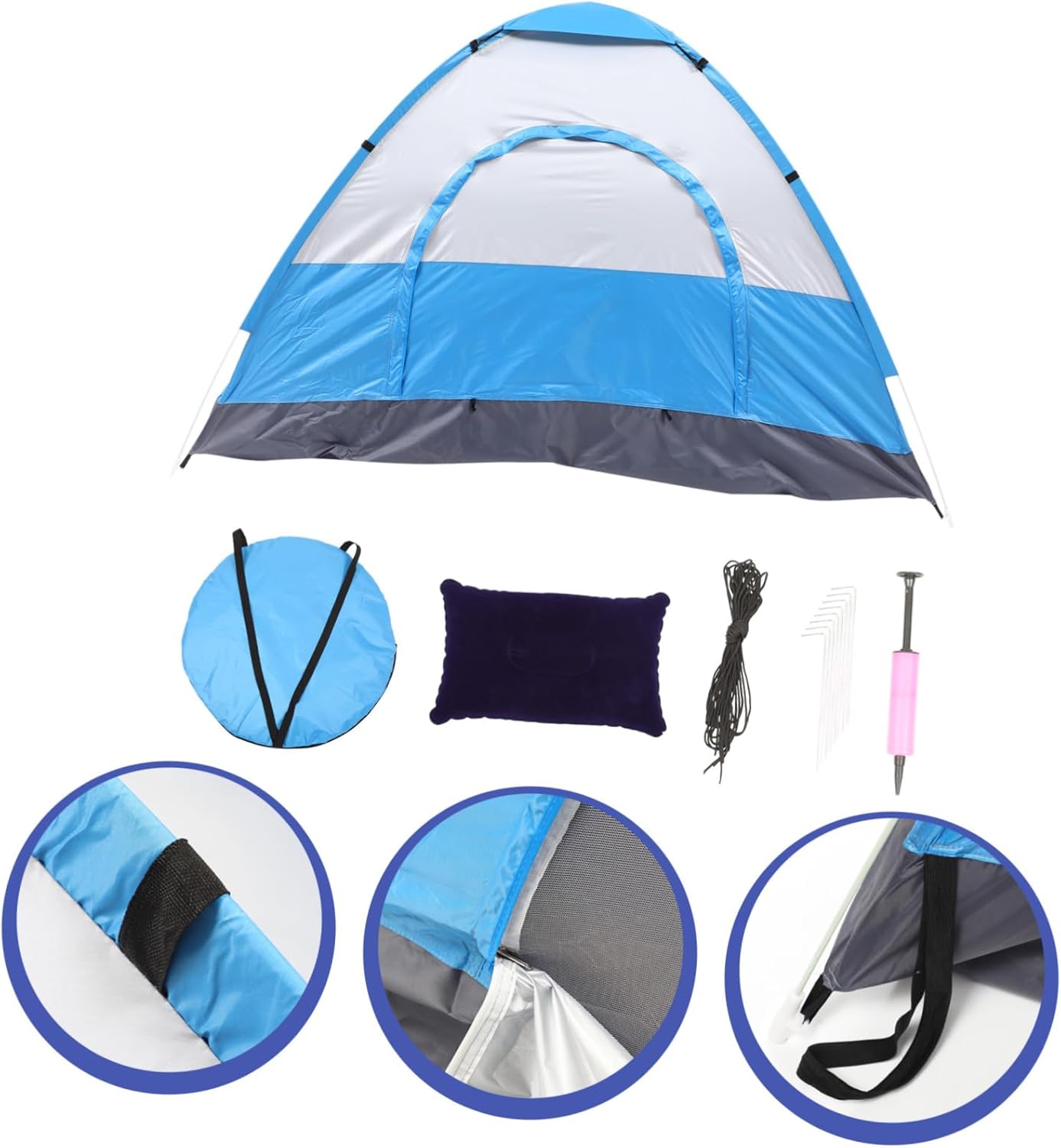 Yardwe 1set Person Portable Beach Tent Uv Wear-Resistant Design Quick Setup for Camping and Outdoor Activities Includes Carry Bag and Ground Stakes