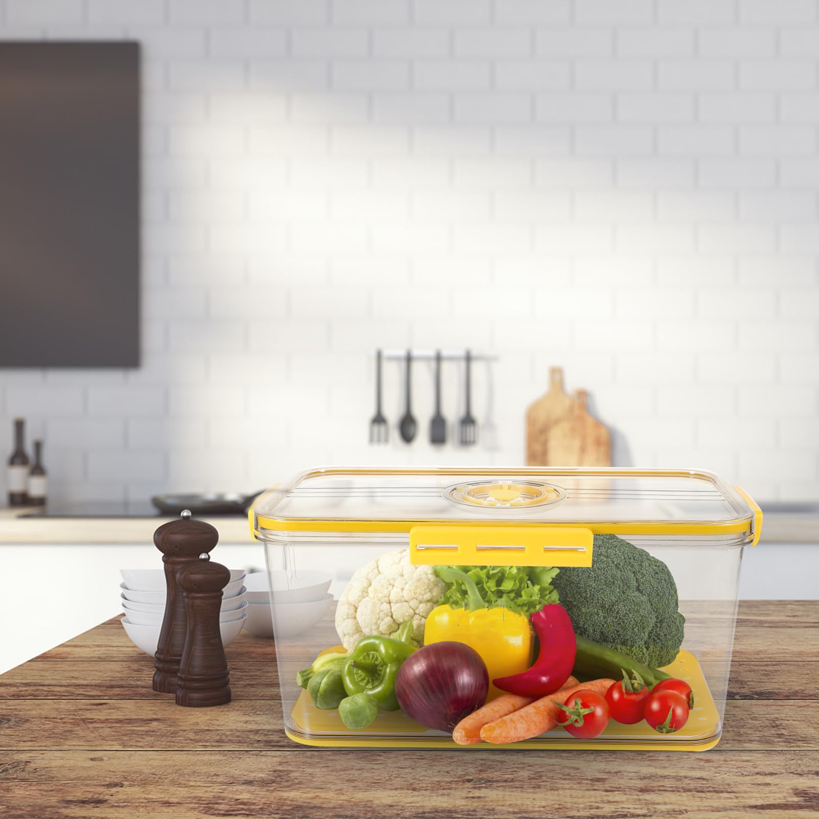 SOLUSTRE Contenitore per Alimenti Ermetico con Coperchio a Pet Pp