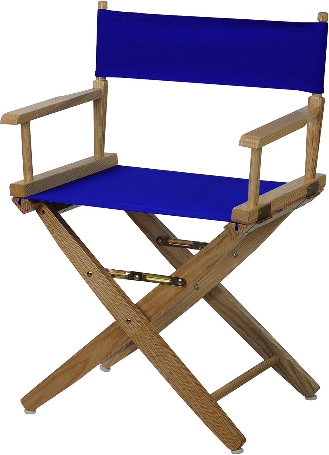 American Trails Extra-Wide Premium Directors Chair 18" H Classic Height Natural Frame Blue Canvas