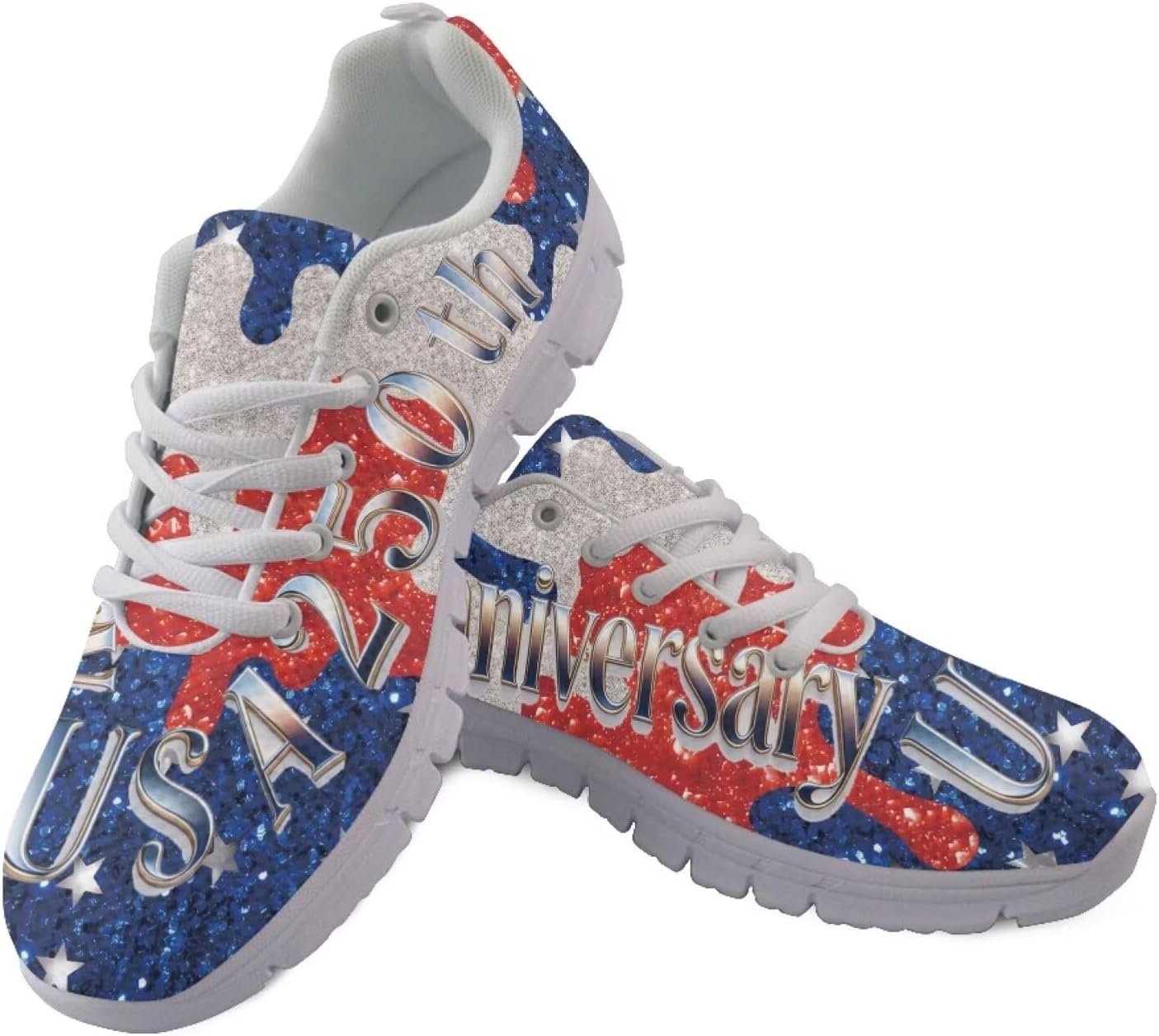 Jeiento American Flag Shoes Men's Fashion Sneaker Sports Running Shoes Causal Travel Walking Flat Shoe Breathable