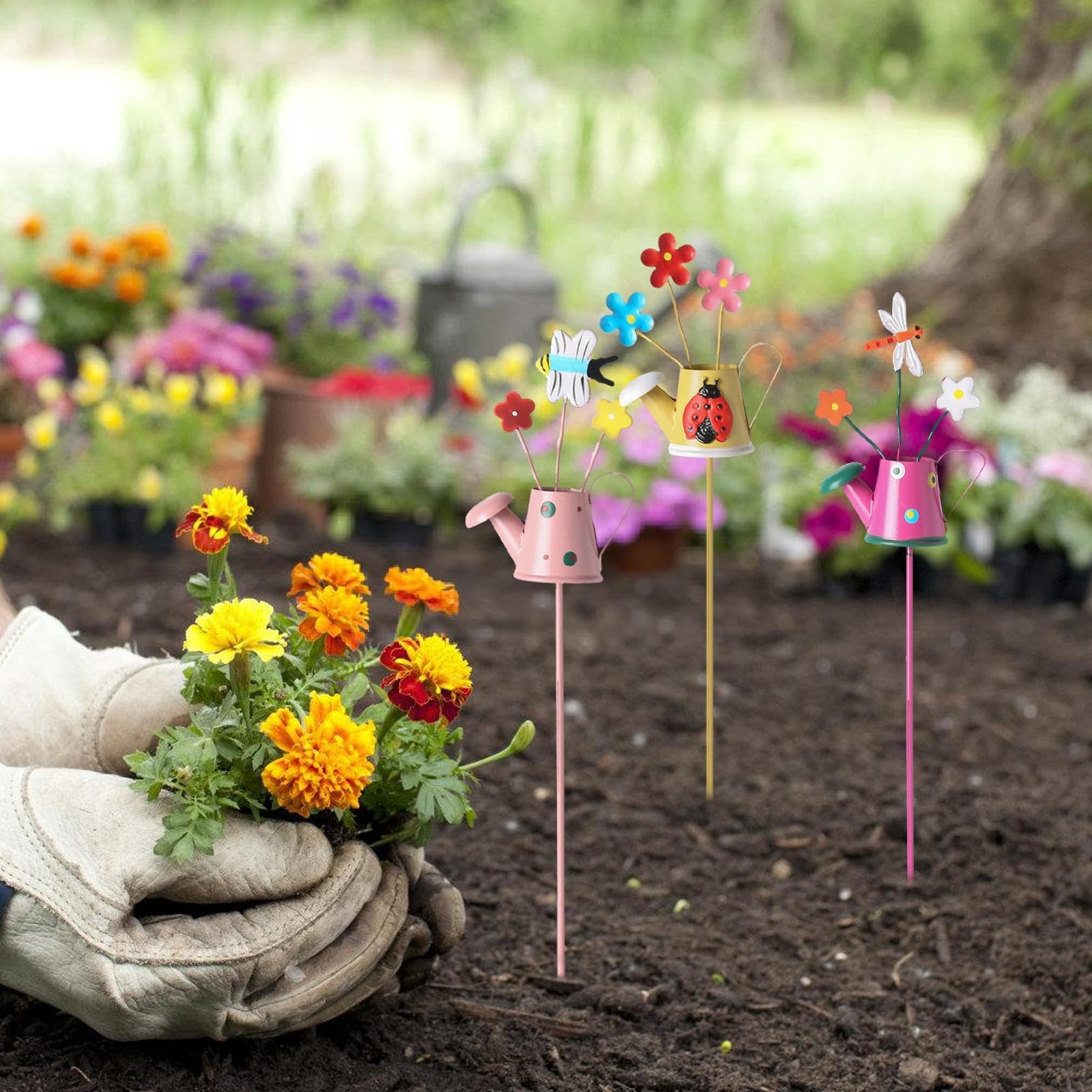 Tuinprikkers/sterkers van staal in verschillende uitvoeringen