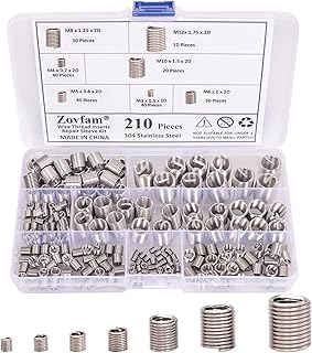Wire Screw Sleeve Thread Repair Inserts Assortment Kit 304 Stainless Steel Metric M3 M4 M5 M6 M8 M10 M12 Wire Thread Inserts Helicoil Thread Repair Kit 210Pcs