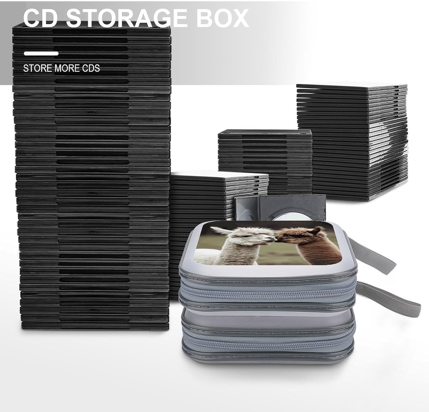 Funny Alpaca CD Case CD Storage Box DVD Sleeves