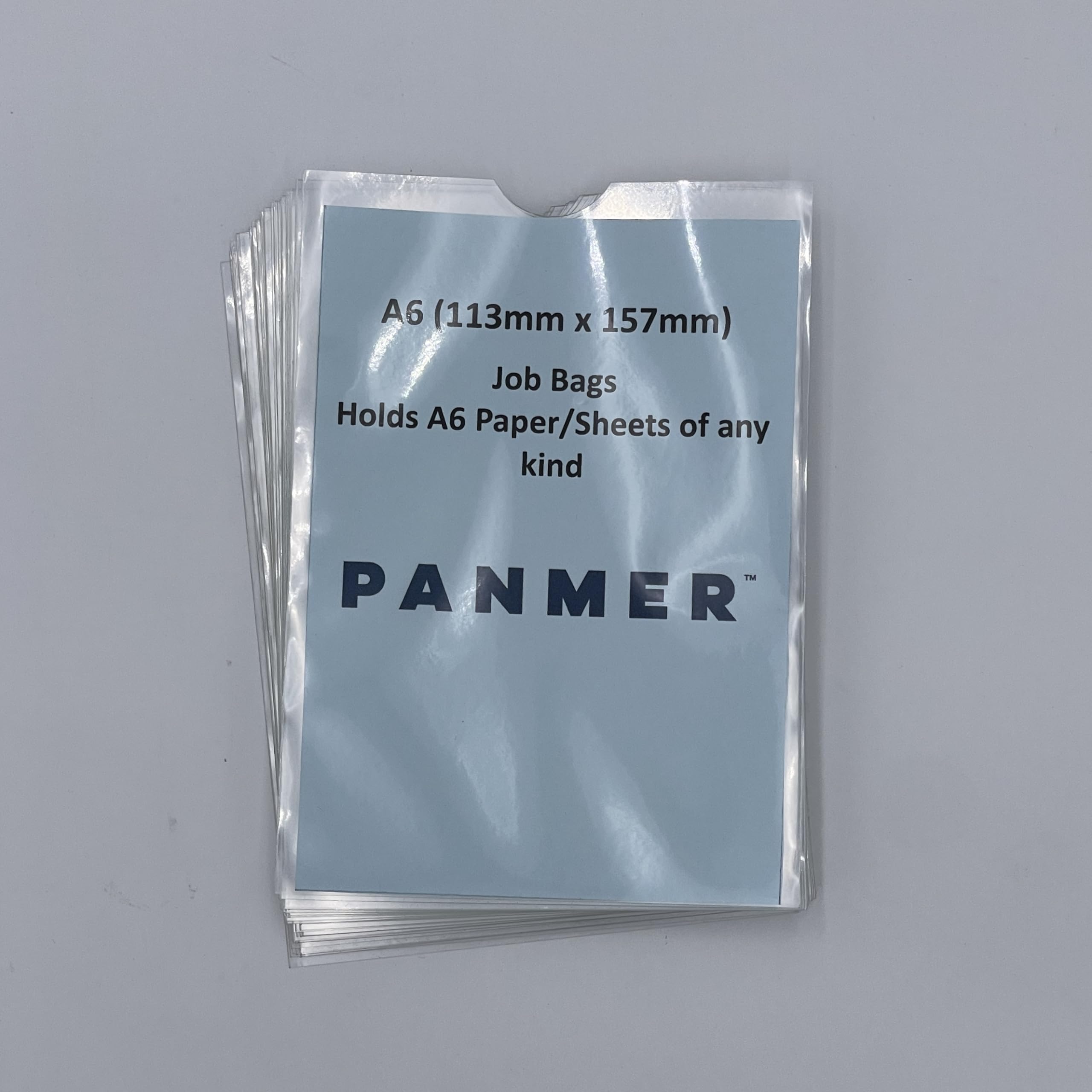 Job Bags with Thumb Cut, Job Card Holders, Page Protectors, Plastic Sleeves Page Holder for Card Holder Pocket Card Sleeve Protectors (25 x A4 (234mm x 307mm))