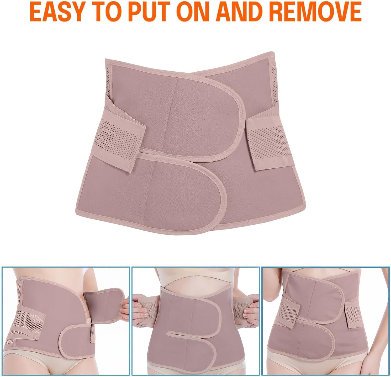 Postpartum Belly Band Support: 2 Adjustable Straps for Abdomen Compression thumbnail