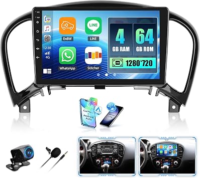 [4+64G] Android 13 Car Stereo for Nissan Juke 2011-2016 with Wireless Carplay&Android Auto,9 Inch Car Radio with Mirror Link Bluetooth FM/RDS WiFi GPS EQ DSP SWC+AHD Backup Camera