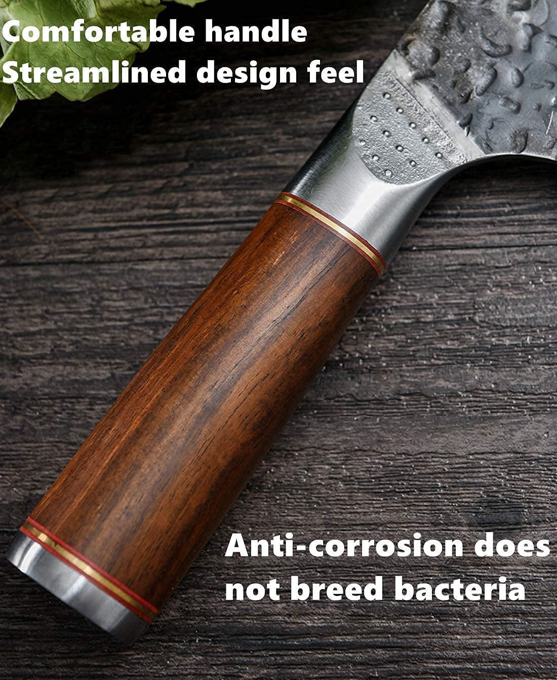 Smith Chu Handmade Forged Serbian Meat Cleaver Knife with Sheath Chef's knvies Full Tang Butcher Knife Outdoor Meat Vegetable Cleaver for Family, BBQ or Camping Gift for Dad - Image 8