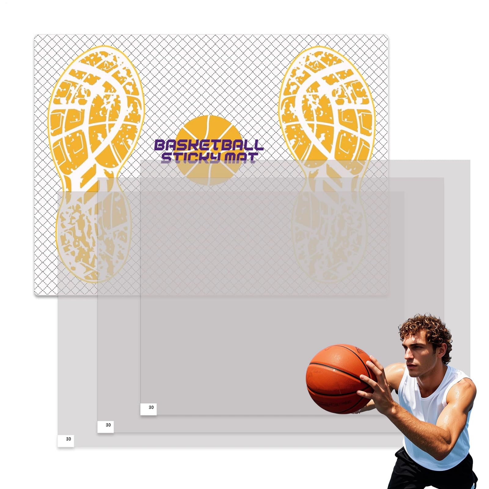Tapis de traction de basket-ball antidérapant et portable pour semelles propres
