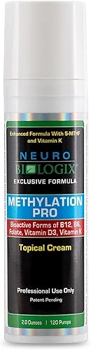 Miniatura 1 de Neuro biologix Methylation Pro Crema tópica - Suplemento de metilación con BioActive B6, B12, folato de metilo, vitamina D y K1, uso tópico, 2 onzas