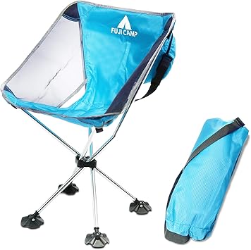 Amazon フジラボ キャンプ 椅子 アウトドア チェア 軽量 耐荷重200kg 折り畳み式 コンパクト キャンプ用品 ブルー フジラボ チェア