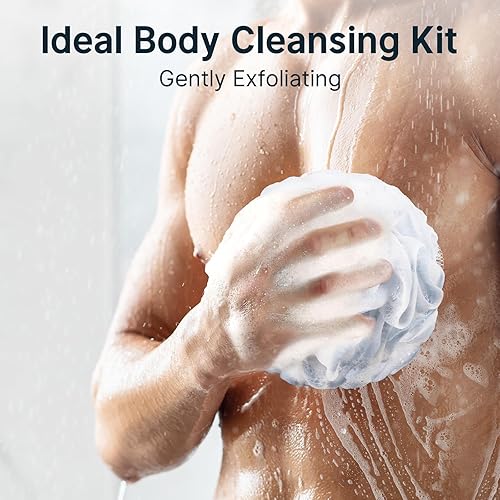Miniatura 4 de AmazerBath Esponja de lufa, esponja de ducha de 2.12 ozPCS  Juego de 3 tintes tranquilos trío de esponjas de baño para hombres y mujeres