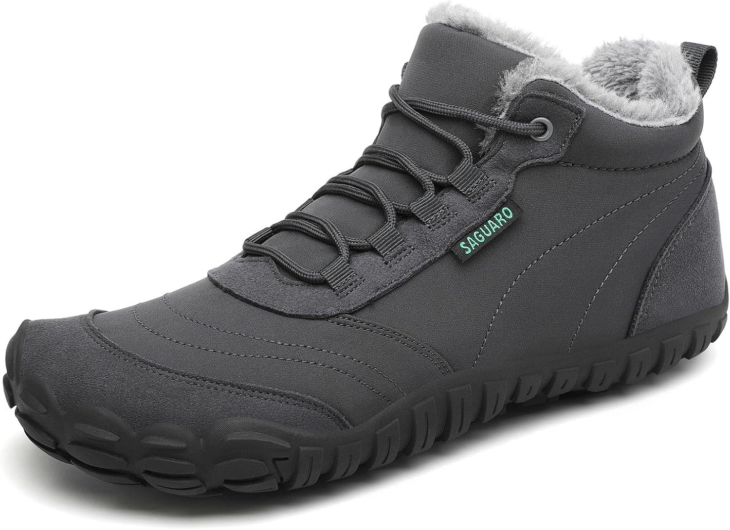 SAGUARO Barefoot Winter Hiking Boots for Men, Wide Toe Box Snow Boots